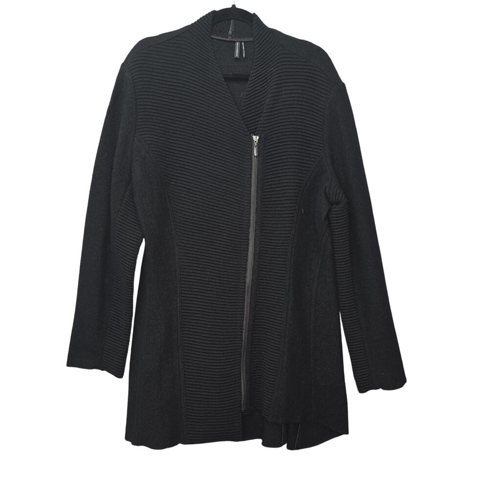 Stella Carakasi Jacket Women Large Wool Asymmetrical Zip Sweater Coat Minimalist